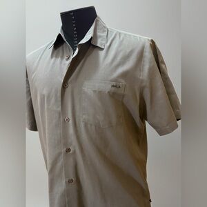 RVCA Men's Grey Short Sleeve Button Down Shirt